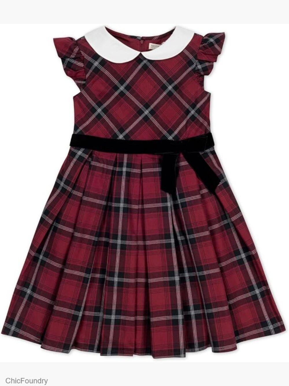 Girls Peter Pan Collar Dress Short Sleeve Shift Organic Cotton